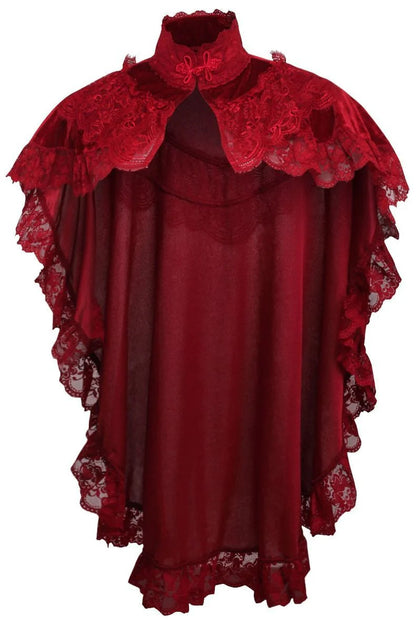 Tapered Velvet & Lace Capelet