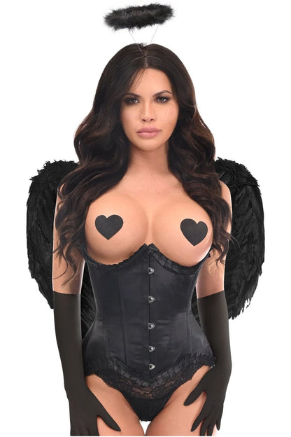 4 PC Pin-Up Dark Angel Corset Costume