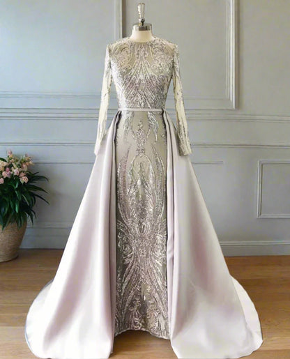 Sequined Wedding Gown Set