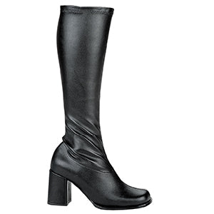 Gogo Knee High PU 3" Chunky Heel Boots