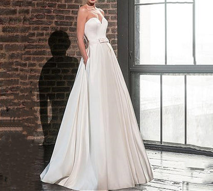 Rhonda Strapless Satin Wedding Gown/Lace Cover-Up Set