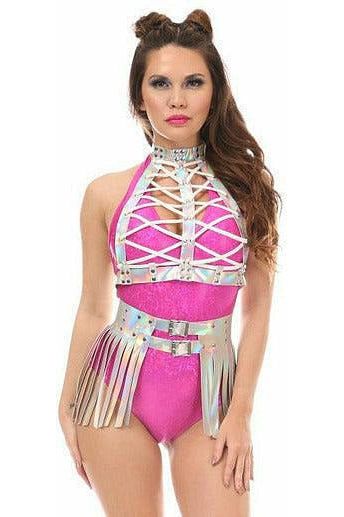 Hologram Fringe Mini Skirt