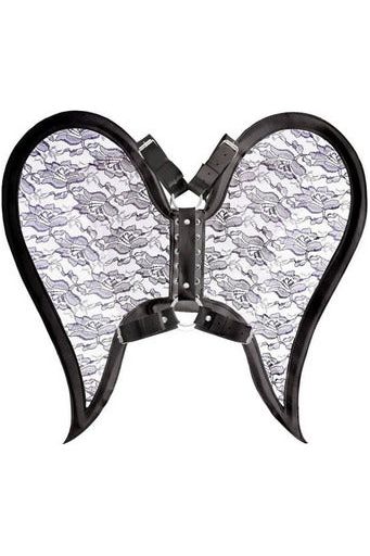 Faux Leather & Lace Angel Wing Body Harness