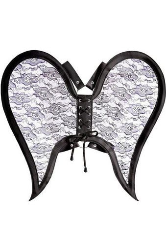 Faux Leather & Lace Angel Wing Body Harness