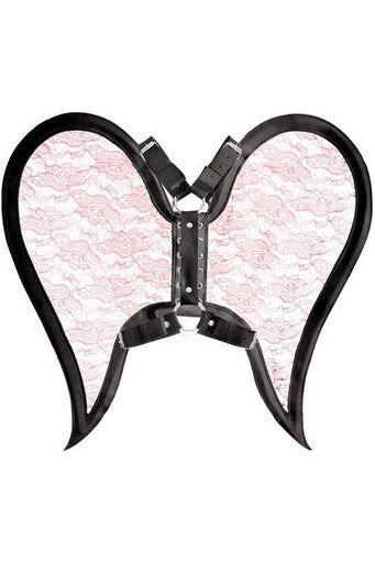 Faux Leather & Lace Angel Wing Body Harness