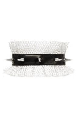 Kitten Spiked Fishnet Collar