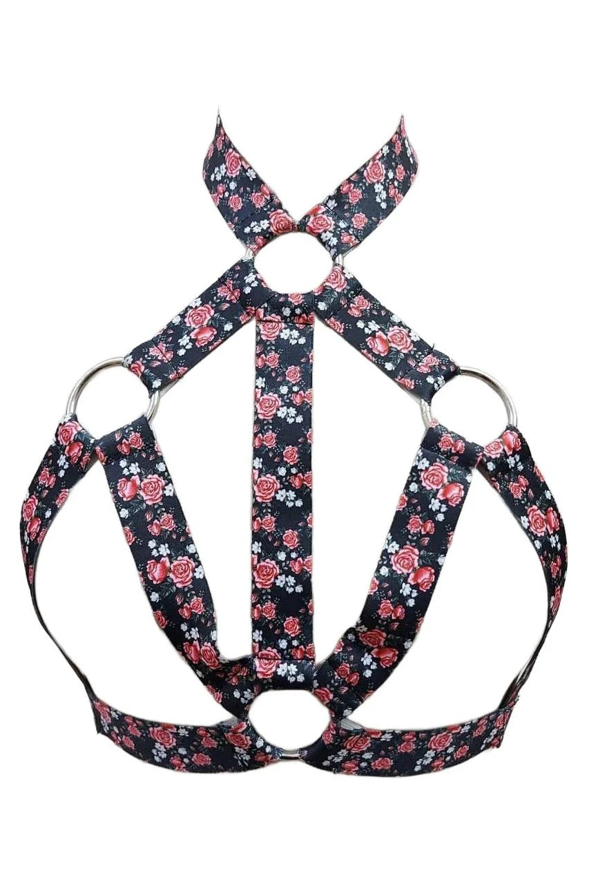 Floral Printed Stretchy Body Harness