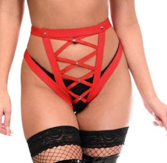 Elastic Harness Crotchless Panty