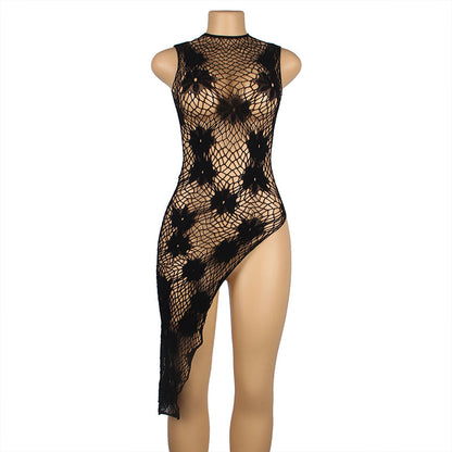 Floral Fishnet Body Stocking Dress