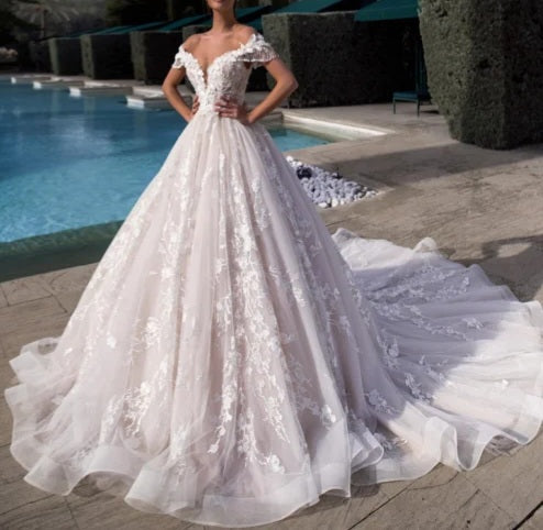 Premium Beading Trim Ball Wedding Gown All Sizes/Colors