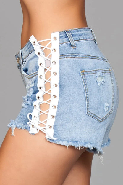 Double Up Denim Shorts