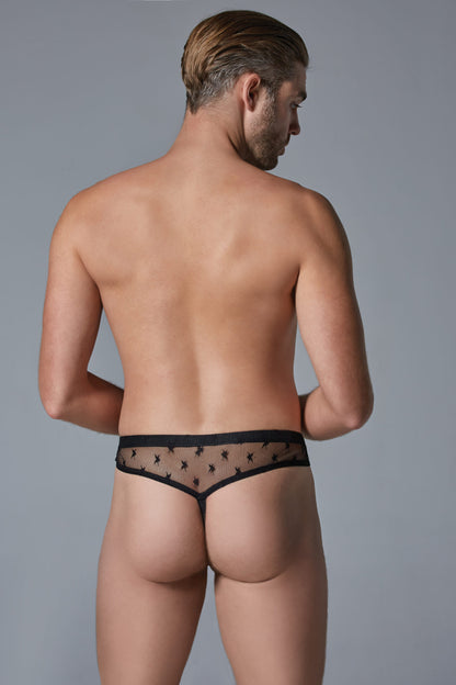 Star Mesh Thong Underwear