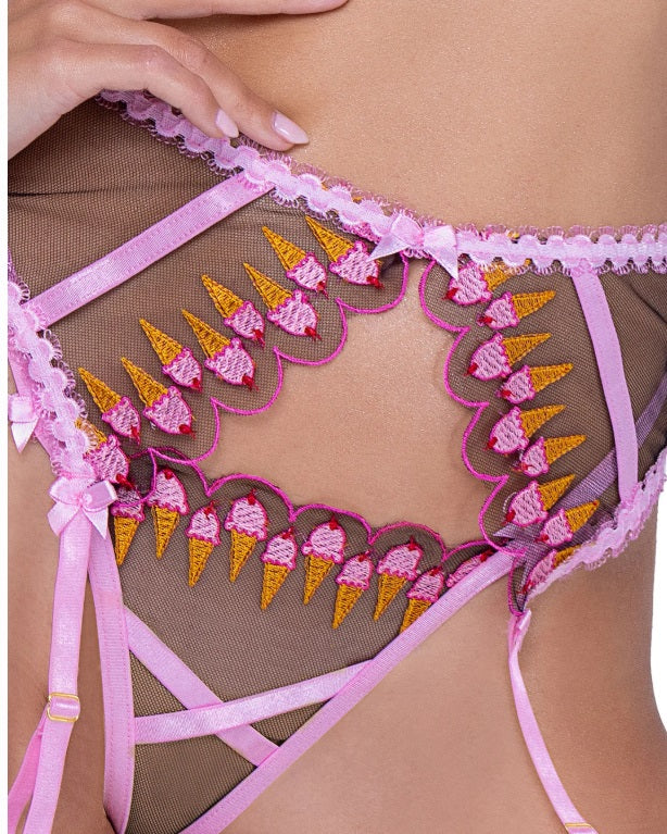 Strawberry Sherbet Bra & Garterbelt Set