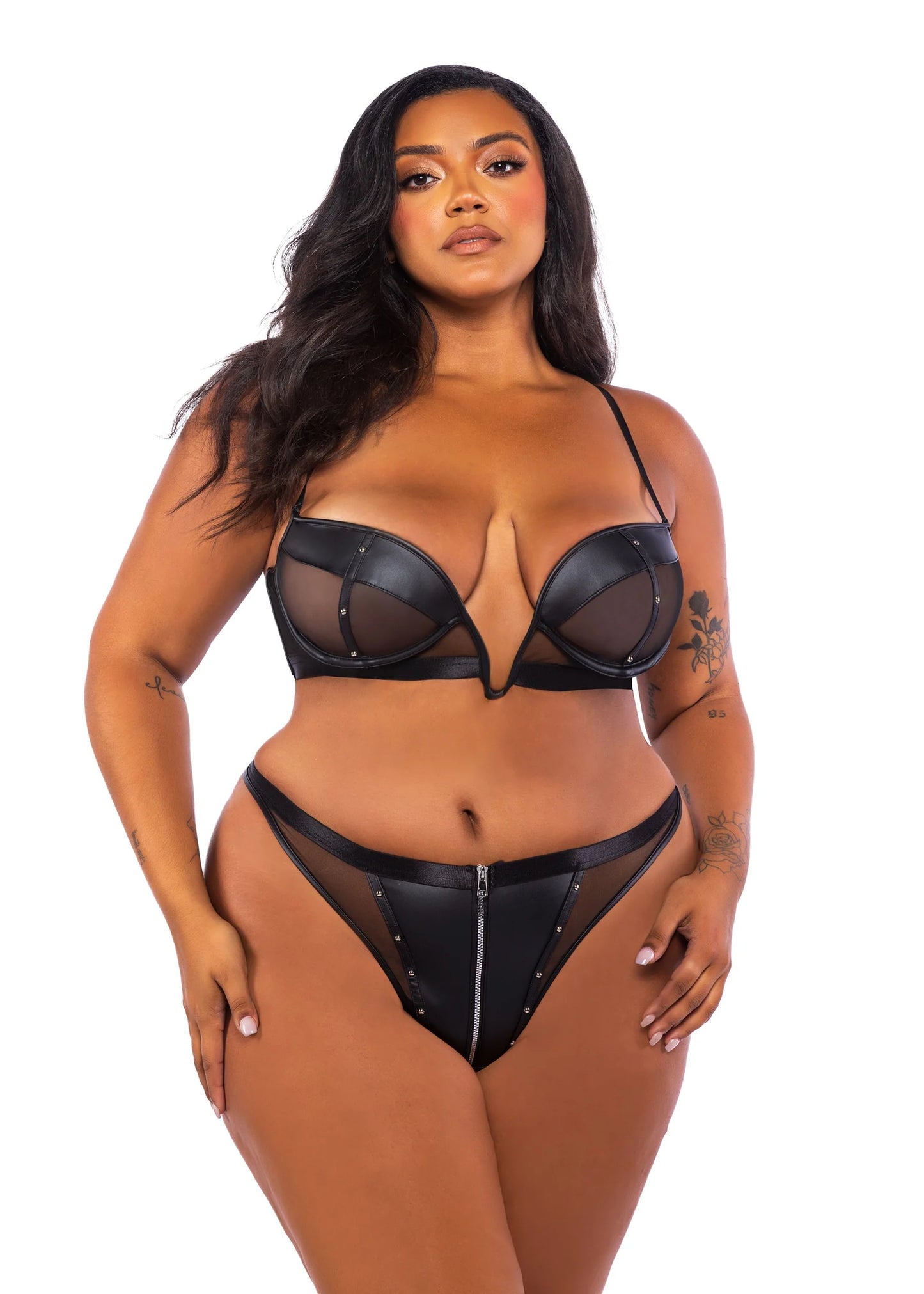 Lust & Leather Bra & Panty Set