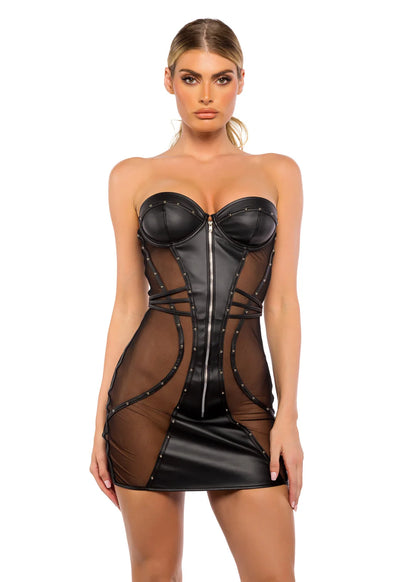 Lust & Leather Sexy Mini Dress