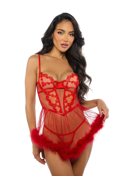 Queen Baroque Heart Babydoll Set