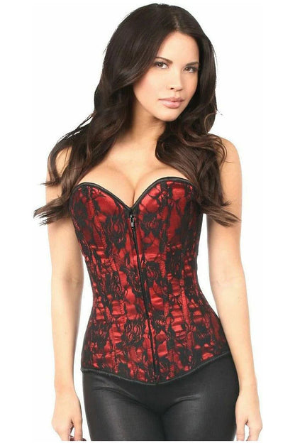 Queen Lavish Lace Front Zipper Corset