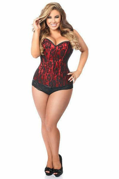 Queen Size Lavish Lace Overlay Sweetheart Corset