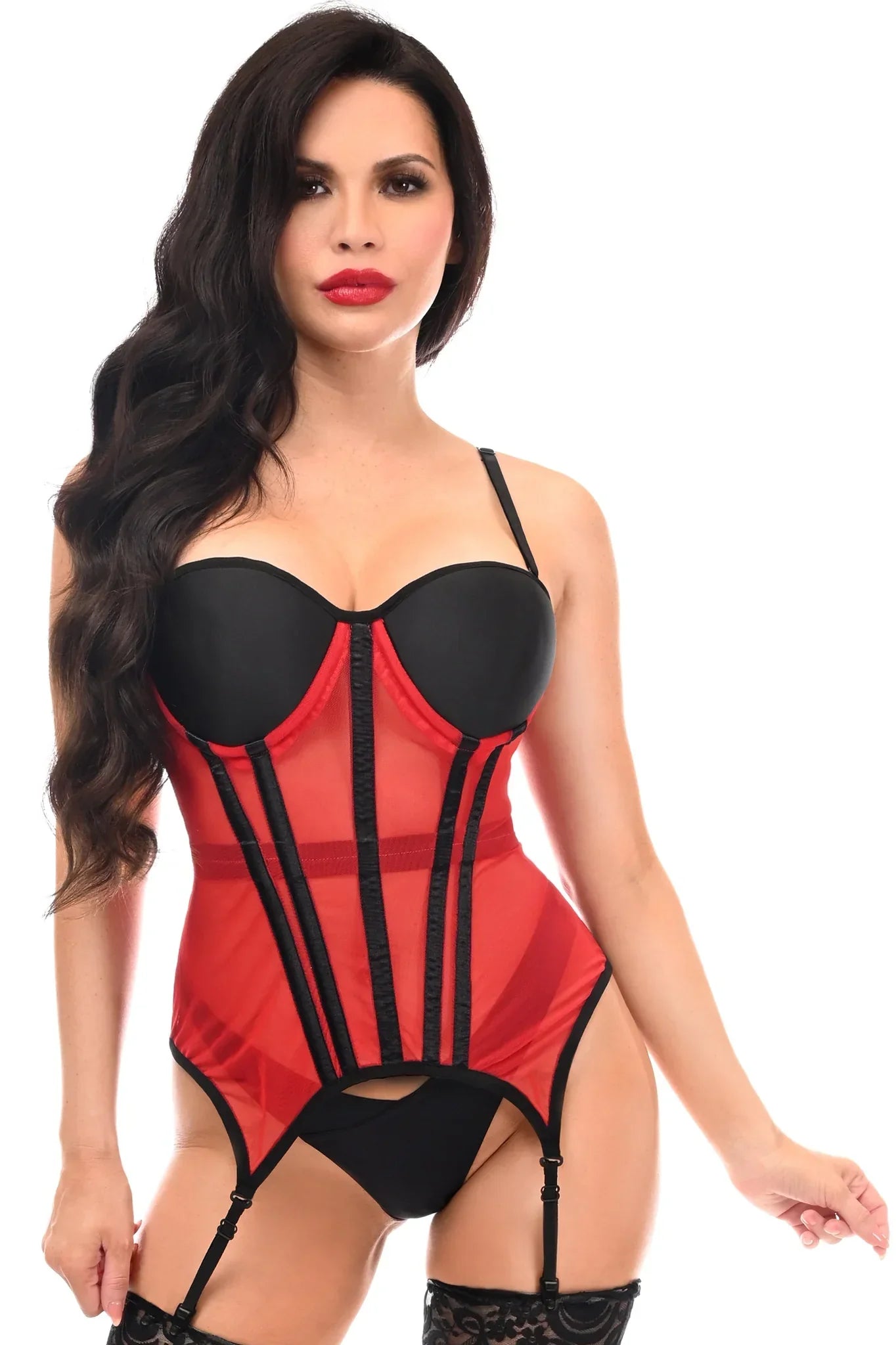 Queen Lavish Mesh Underwire Convertible Bustier