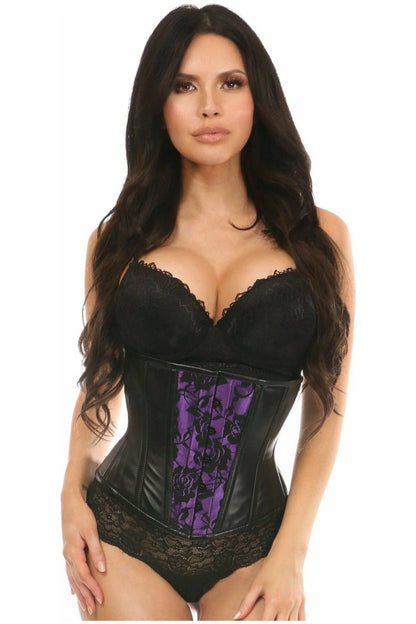 Lavish Wet Look & Lace Overlay Waist Corset 3X/5X