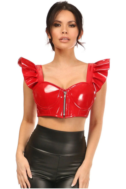 Patent Cropped Bustier Top