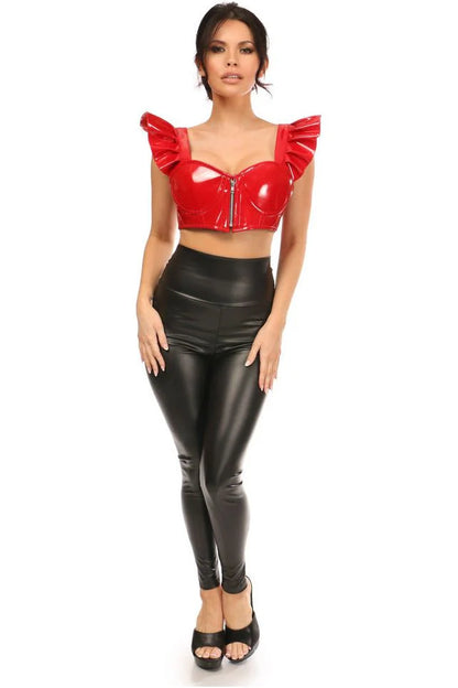 Patent Cropped Bustier Top