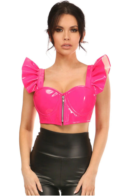 Patent Cropped Bustier Top