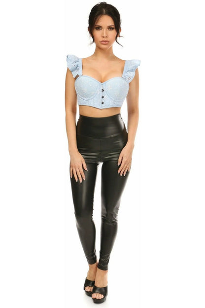 Eyelet Cropped Bustier Top