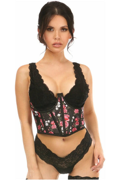 Floral Satin Underbust Waist Corset