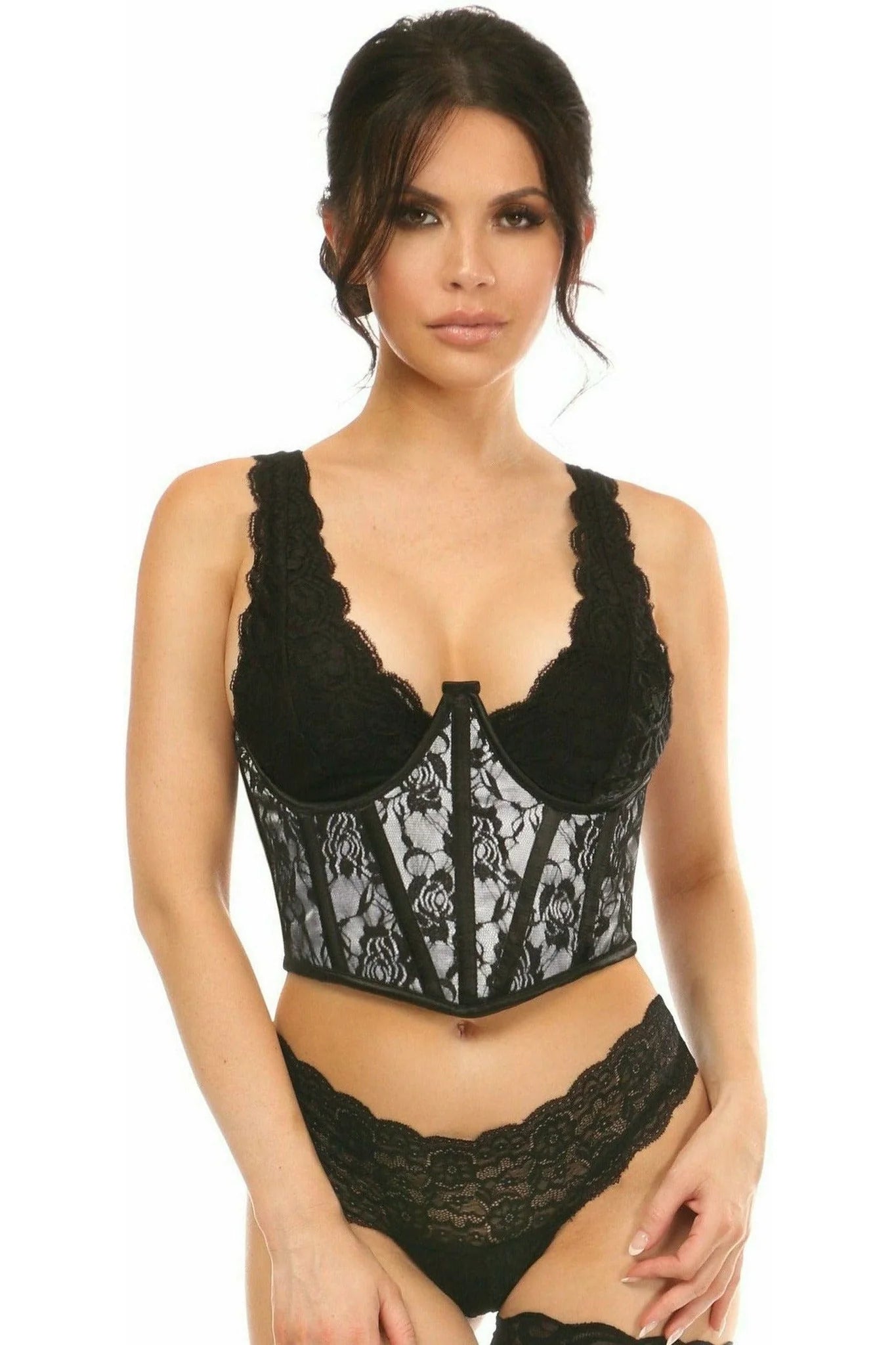 Lace Overlay Underbust Corset 3/6X