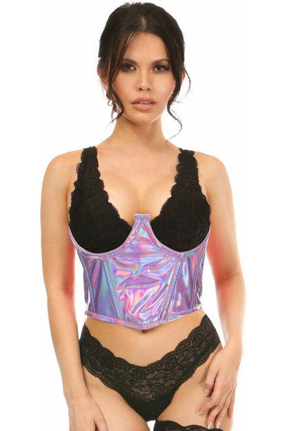 Lavish Lavender Holographic Underbust Corset Small