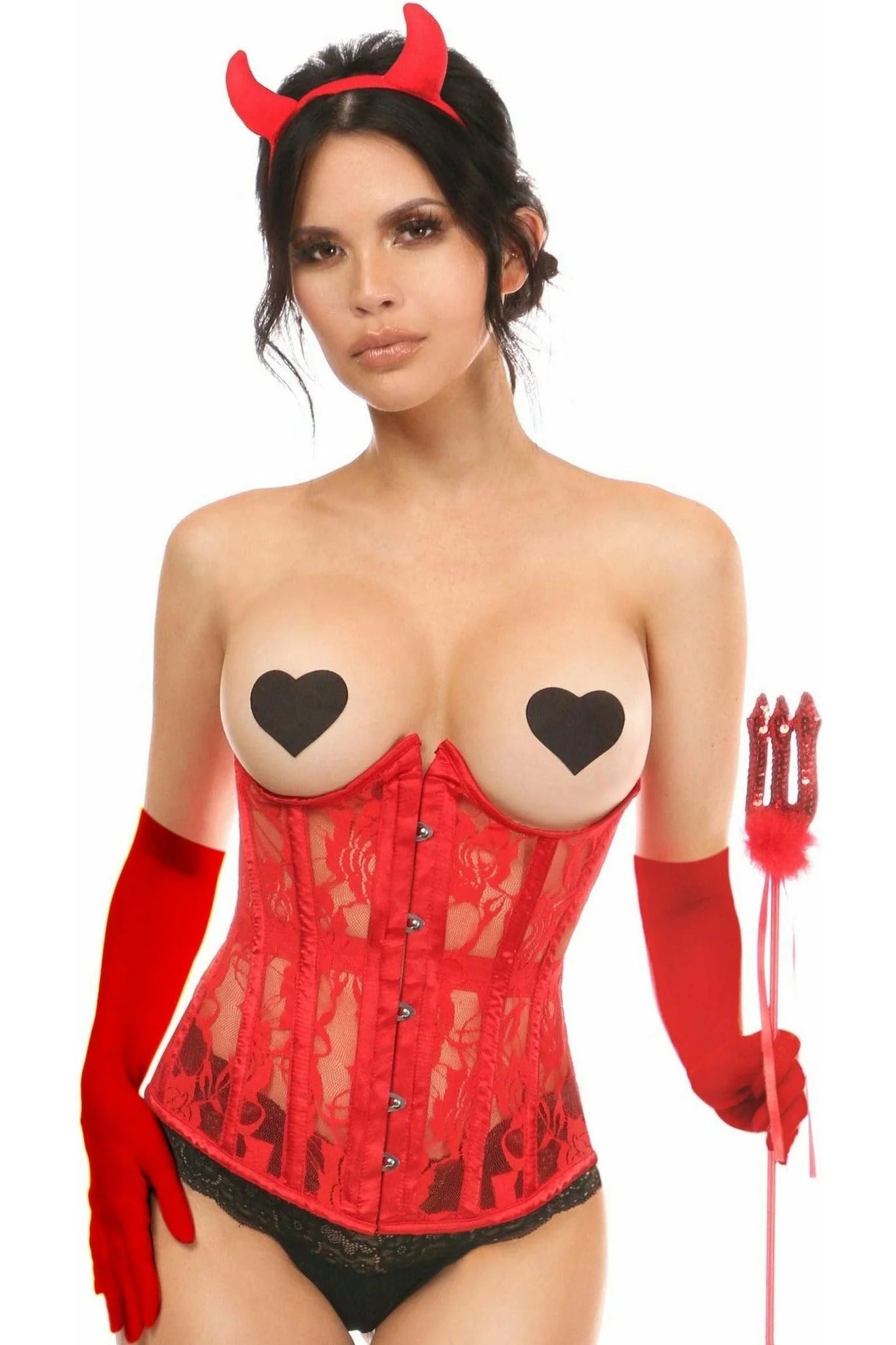 Lavish 4 PC Sexy Red Devil Corset Costume