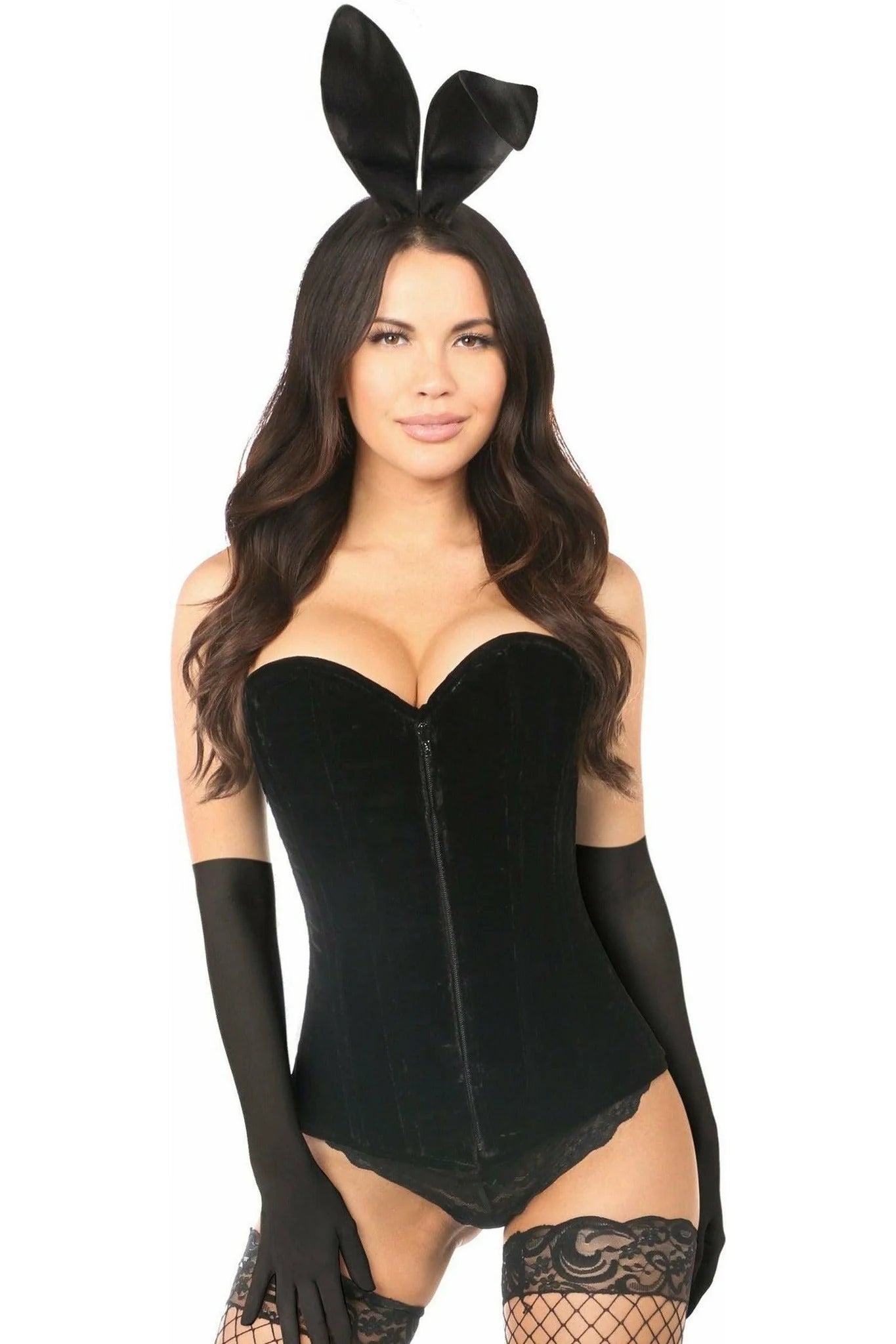 Lavish 4 PC Velvet Bunny Corset Costume