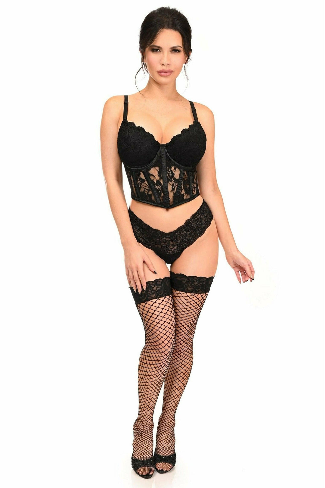 Queen Size Lavish Sheer Lace Waist Corset