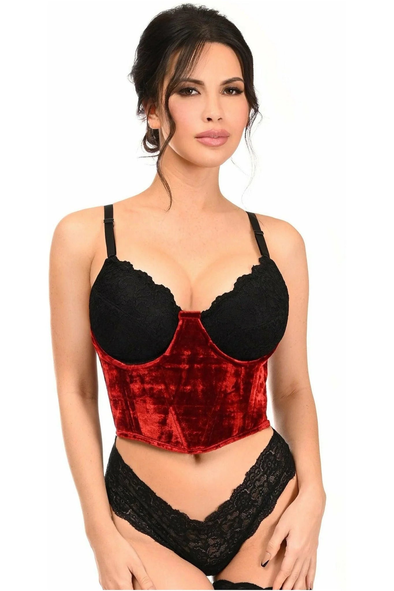 Velvet Underwire Waist Cincher Corset