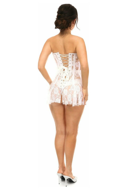 Lavish  Sheer Lace Corset Dress