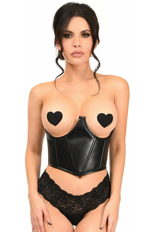 Lavish Faux Leather Underwire Cincher Corset