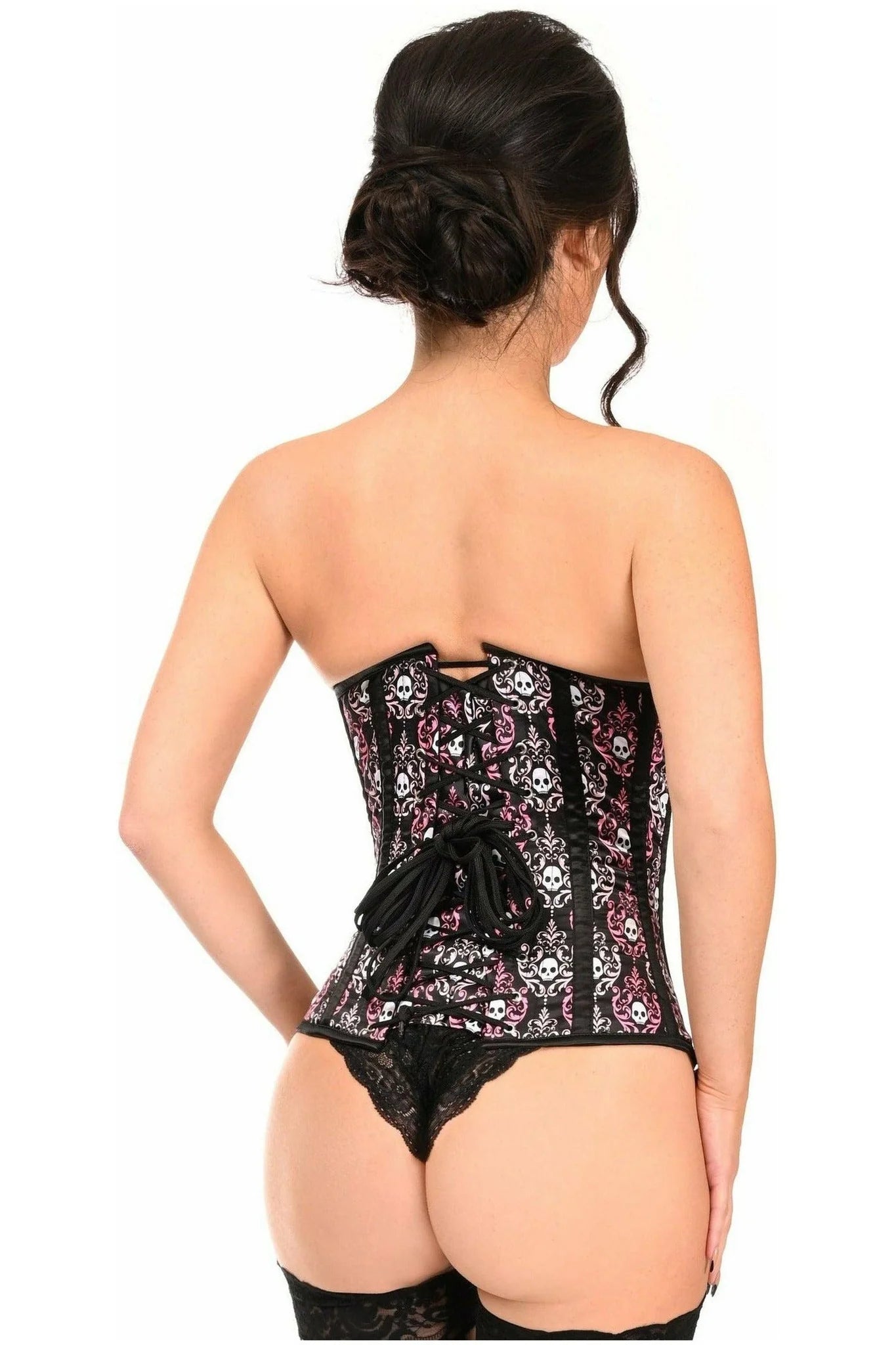 Skull Printed Underbust Steel Boned Corset