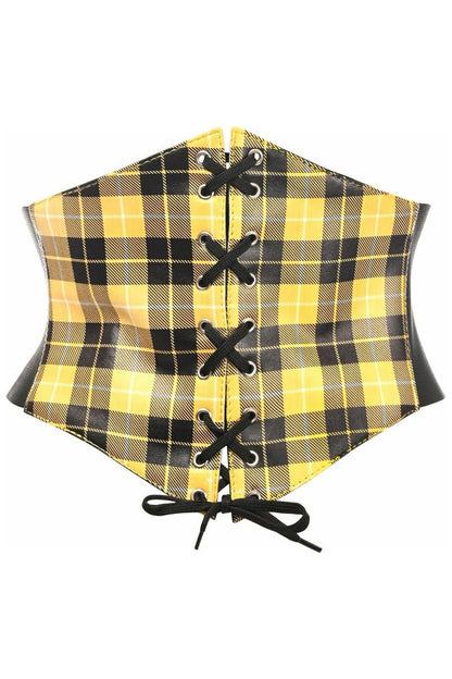 Plaid Satin Cincher Belt