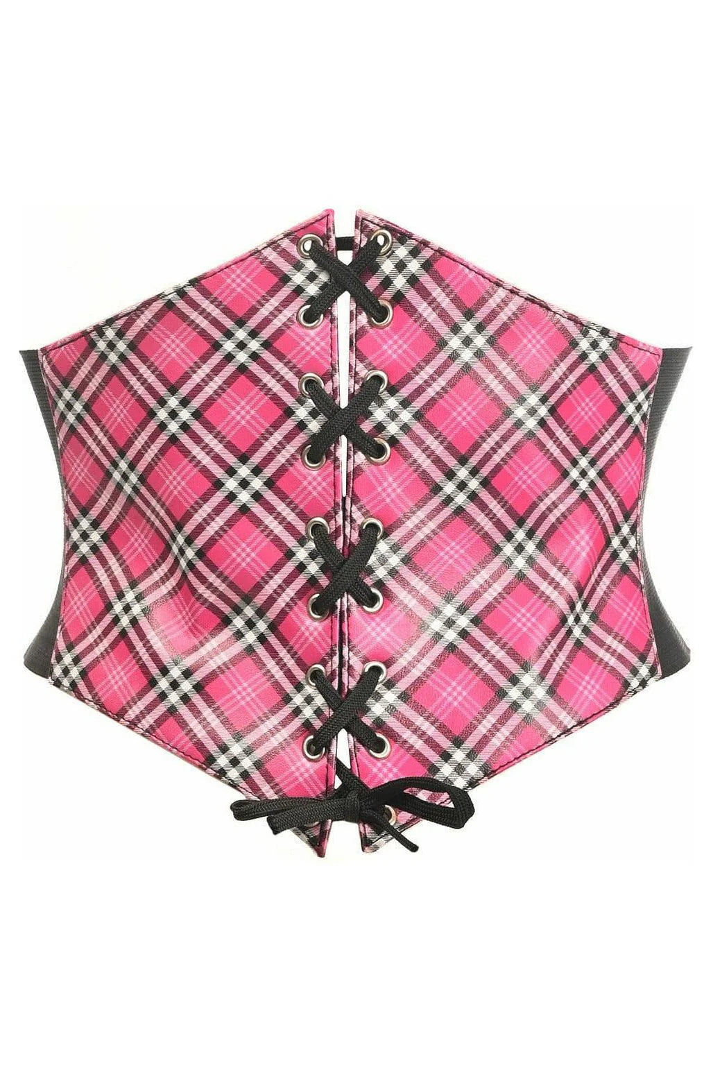 Plaid Satin Cincher Belt