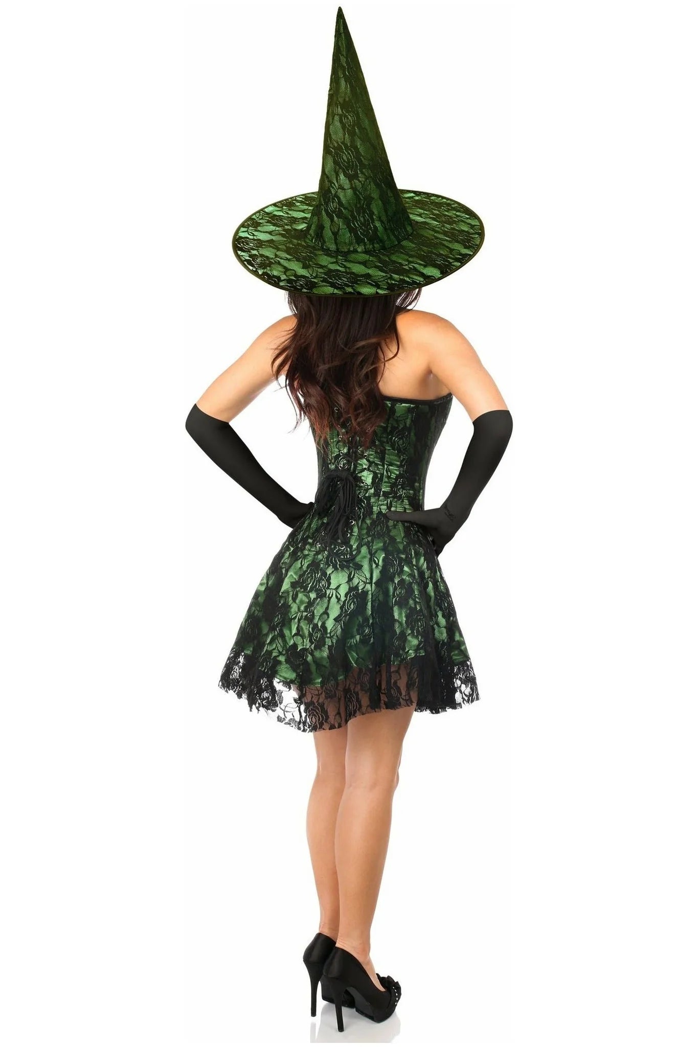 Lavish 3 PC Green Lace Corset Dress Costume