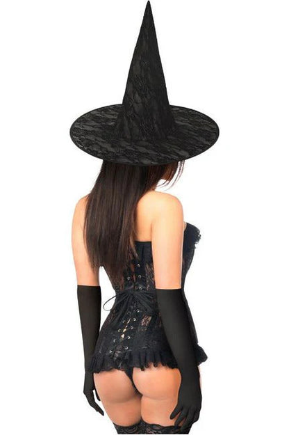 Lavish 3 PC Sheer Lace Witch Corset Costume