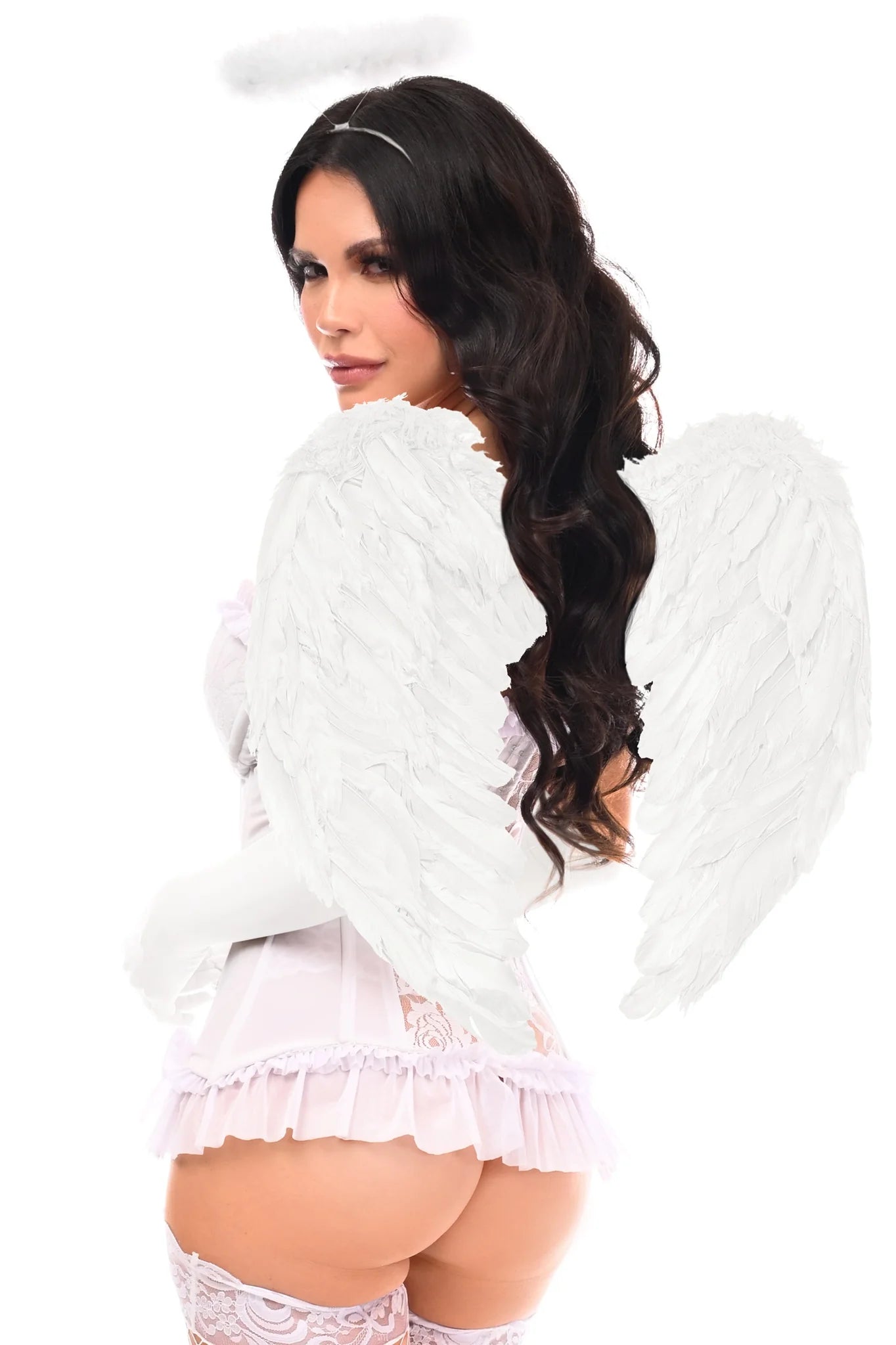 Lavish 4 PC White Angel Bustier Costume