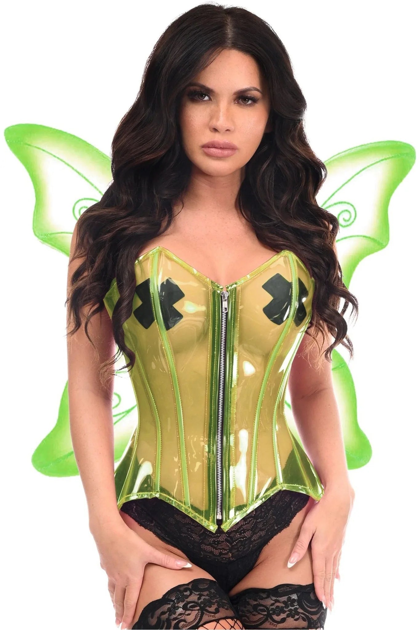 Lavish 2 PC Clear Green Pixie Fairy Corset Costume