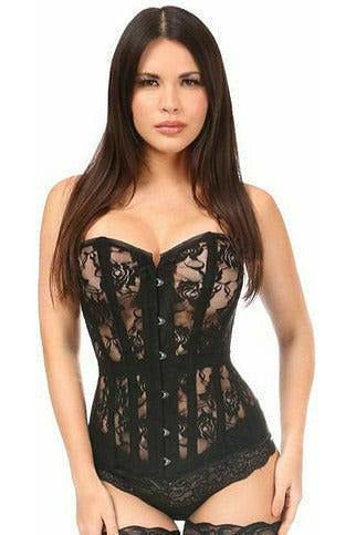 Queen Lavish Sheer Lace Over Bust Corset