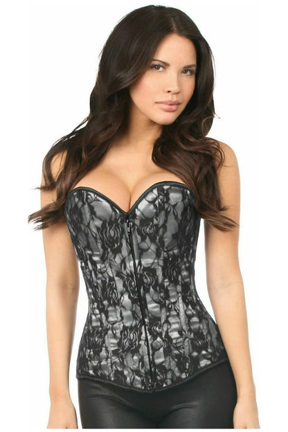 Queen Lavish Lace Front Zipper Corset