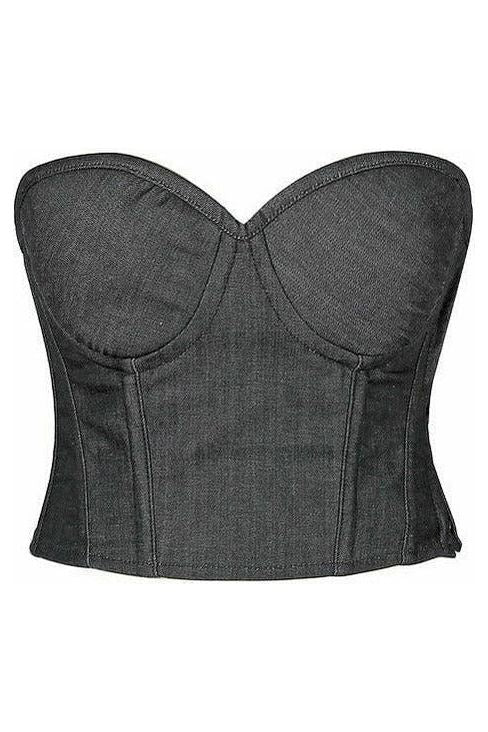 Denim Underwire Bustier Top