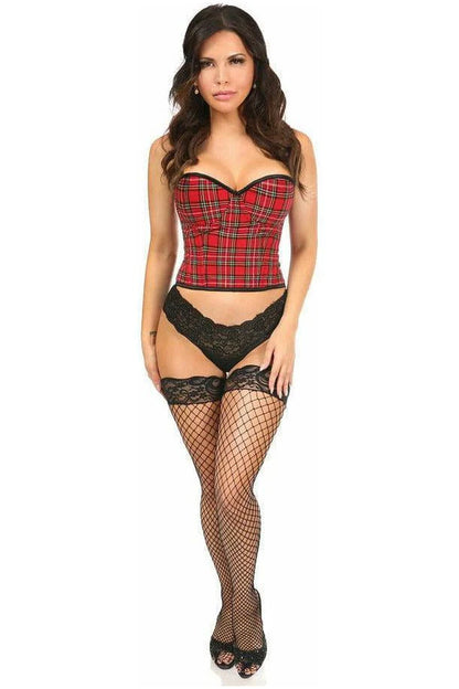 Lavish Red Plaid Underwire Bustier