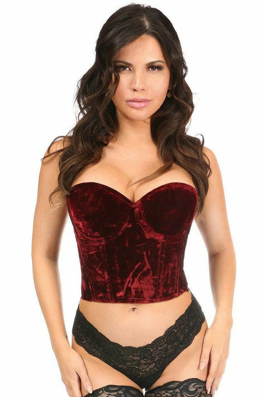 Queen Size Lavish Crushed Velvet Bustier Top