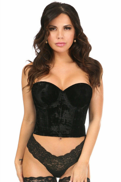 Lavish Crushed Velvet Bustier Top